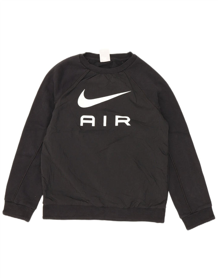 Nike Jungen-Sweatshirt mit Grafik, 10–11 Jahre, mittelgroß, schwarze Baumwolle