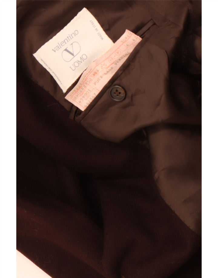 Valentino Herren-Blazer mit 2 Knöpfen, IT 50, große braune Wolle