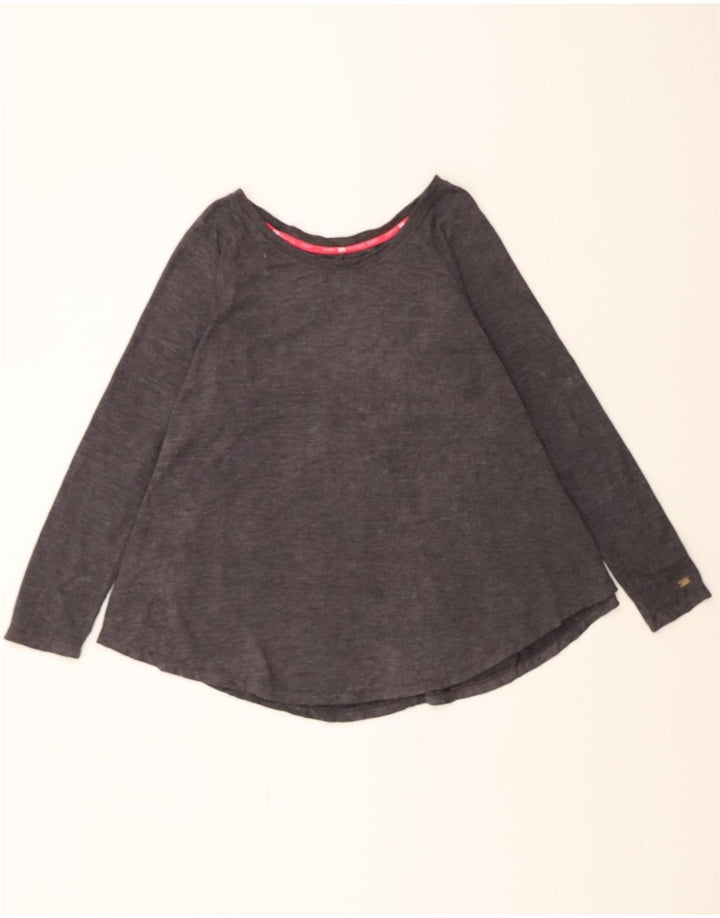 TOMMY HILFIGER Womens Oversized Top Long Sleeve UK 10 Small Grey Polyester Vintage Tommy Hilfiger and Second-Hand Tommy Hilfiger from Messina Hembry 