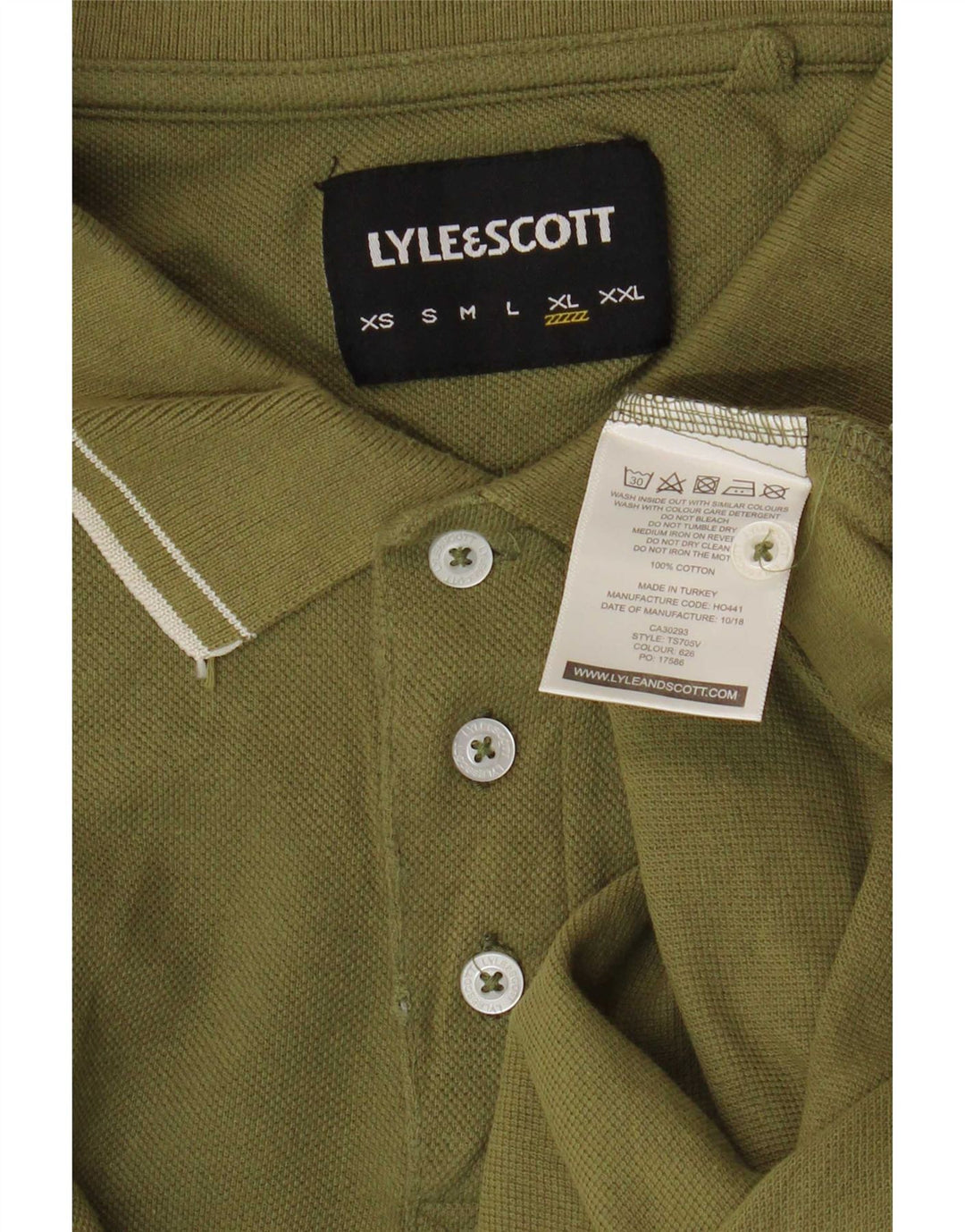 Lyle & Scott Herren Poloshirt XL Khaki Baumwolle