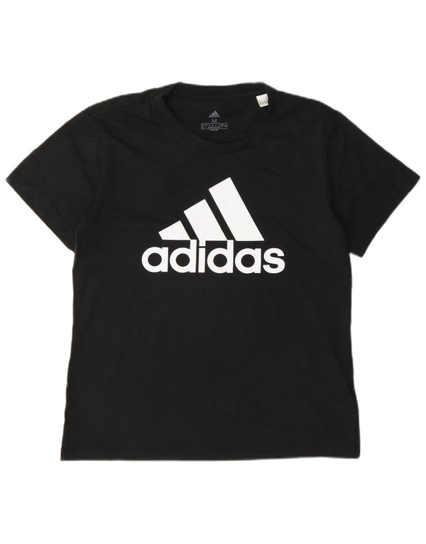 Adidas Damen Kurzarm-T-Shirt mit Grafik, UK, 12/14, Medium, Schwarz, Sport
