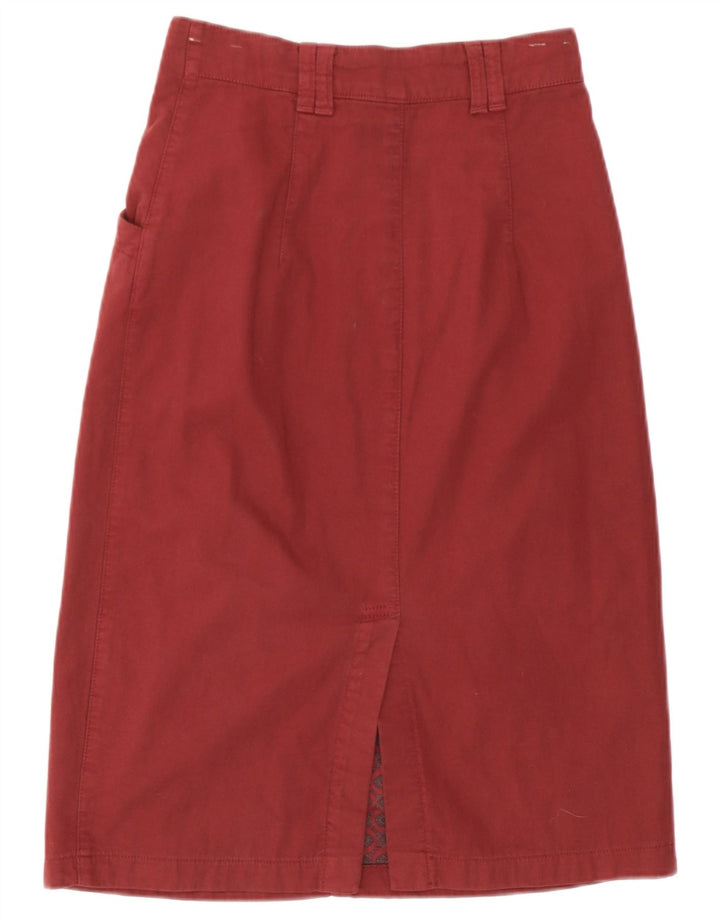 Vintage Damen Midirock IT 40 Medium Burgunder Baumwolle