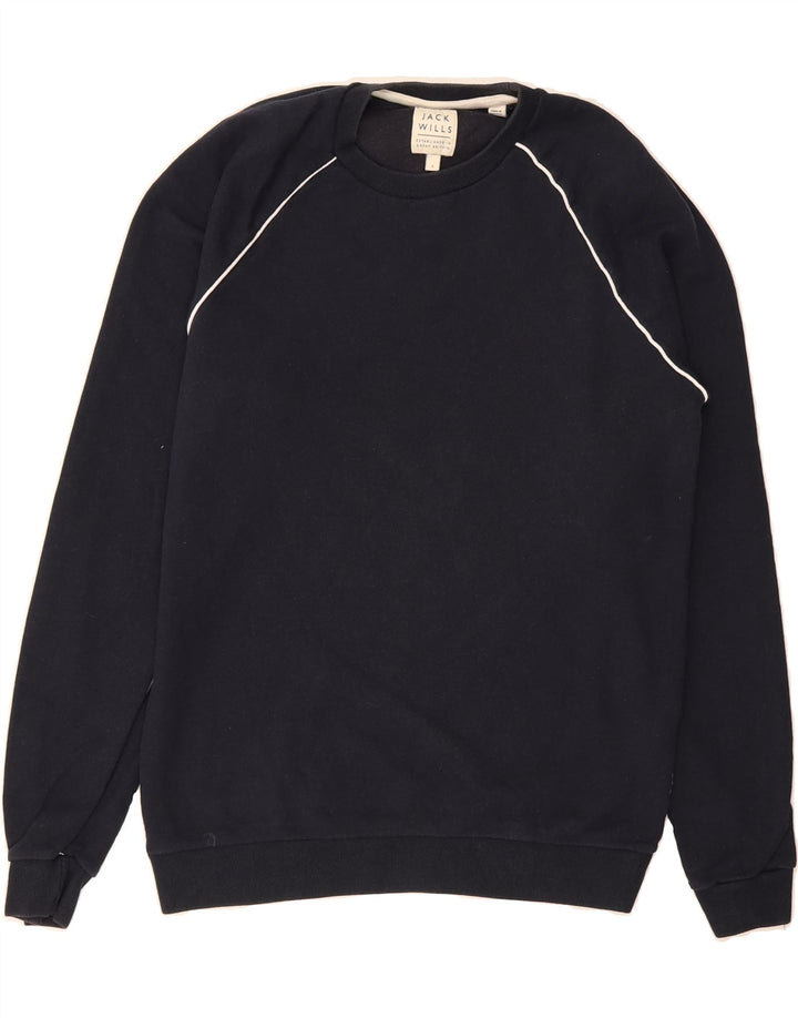 JACK WILLS Mens Sweatshirt Jumper Small Navy Blue Cotton Vintage Jack Wills and Second-Hand Jack Wills from Messina Hembry 
