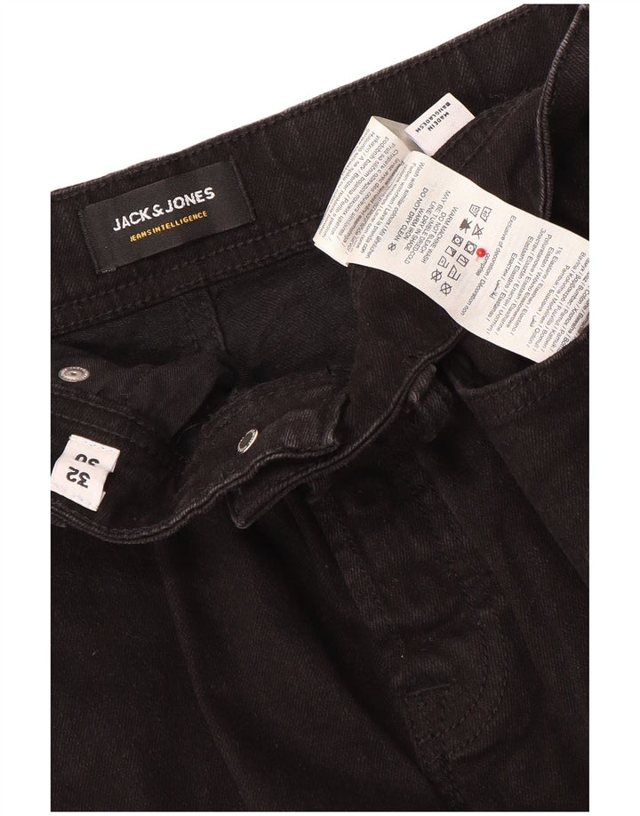 Jack & Jones Herren Slim Jeans W32 L30 Schwarze Baumwolle