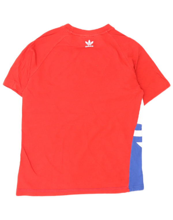 Adidas T-Shirt mit Grafik für Jungen, 12–13 Jahre, rotes Colourblock-Baumwolle