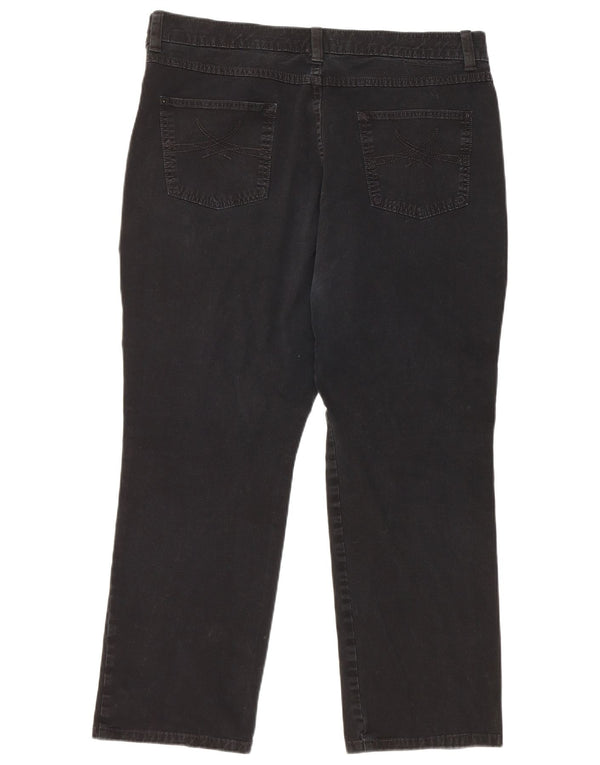 Marks & Spencer Damen Gerade Freizeithose UK 18 XL W38 L26 Schwarz