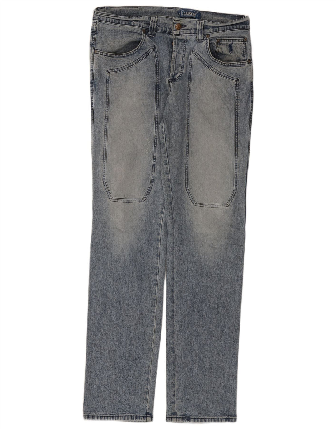 Jeckerson Herren Straight Jeans W34 L33 Blaue Baumwolle