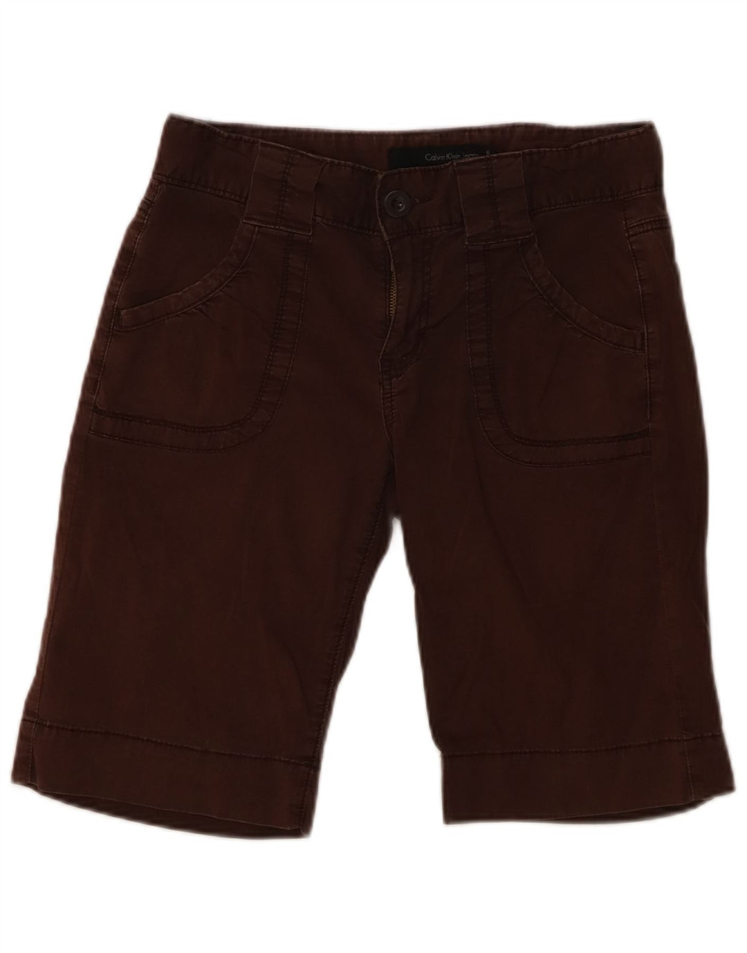CALVIN KLEIN Damen Freizeitshorts US 6 Medium W28 Braune Baumwolle