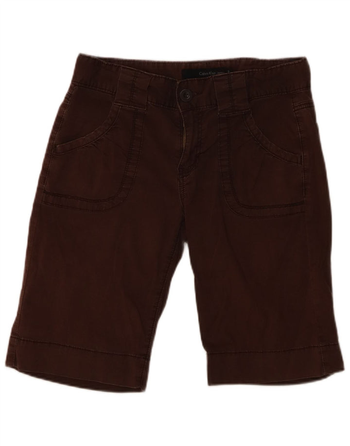 CALVIN KLEIN Damen Freizeitshorts US 6 Medium W28 Braune Baumwolle