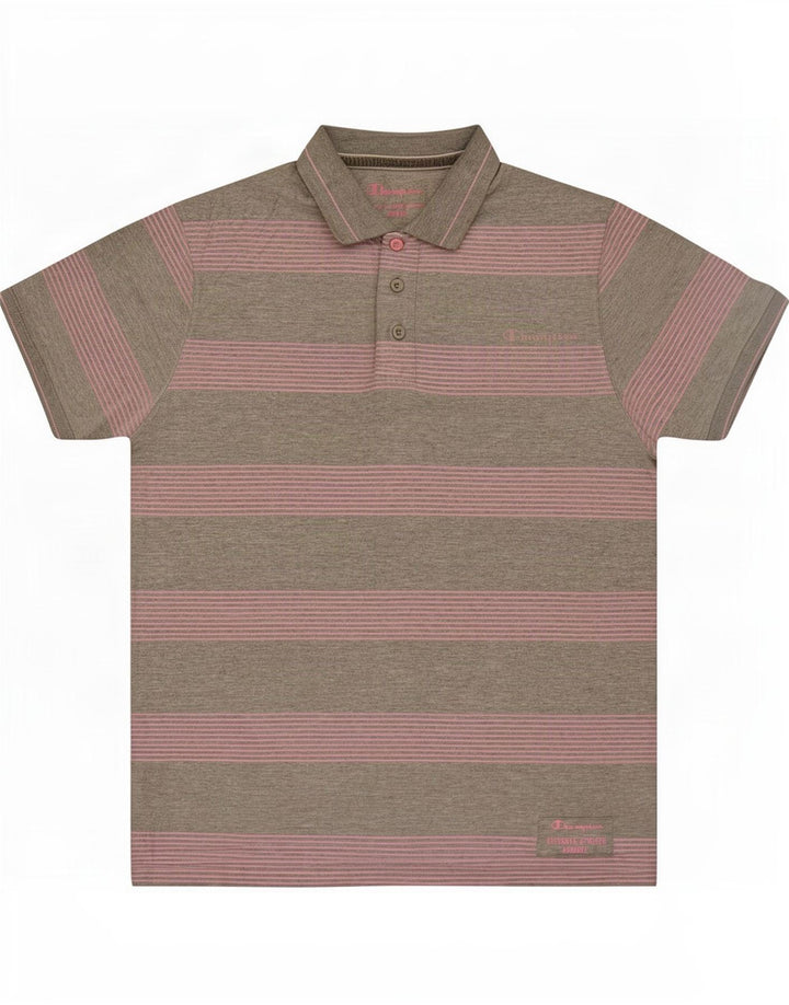Champion Herren Poloshirt Mittelgrau gestreift