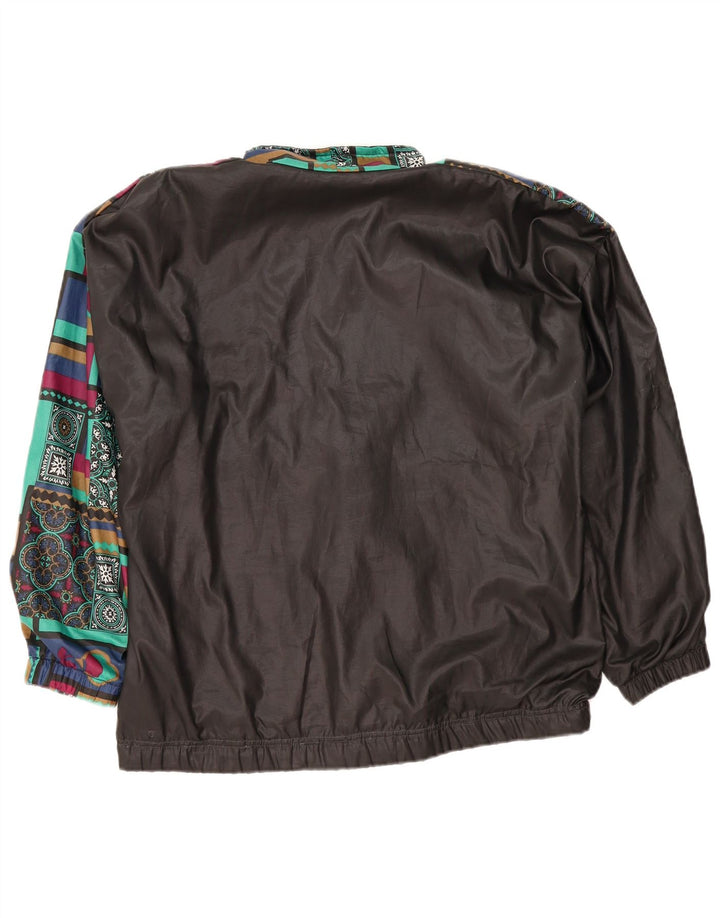 Vintage Herren-Trainingsanzug-Top-Jacke, große schwarze Colourblock-Baumwolle