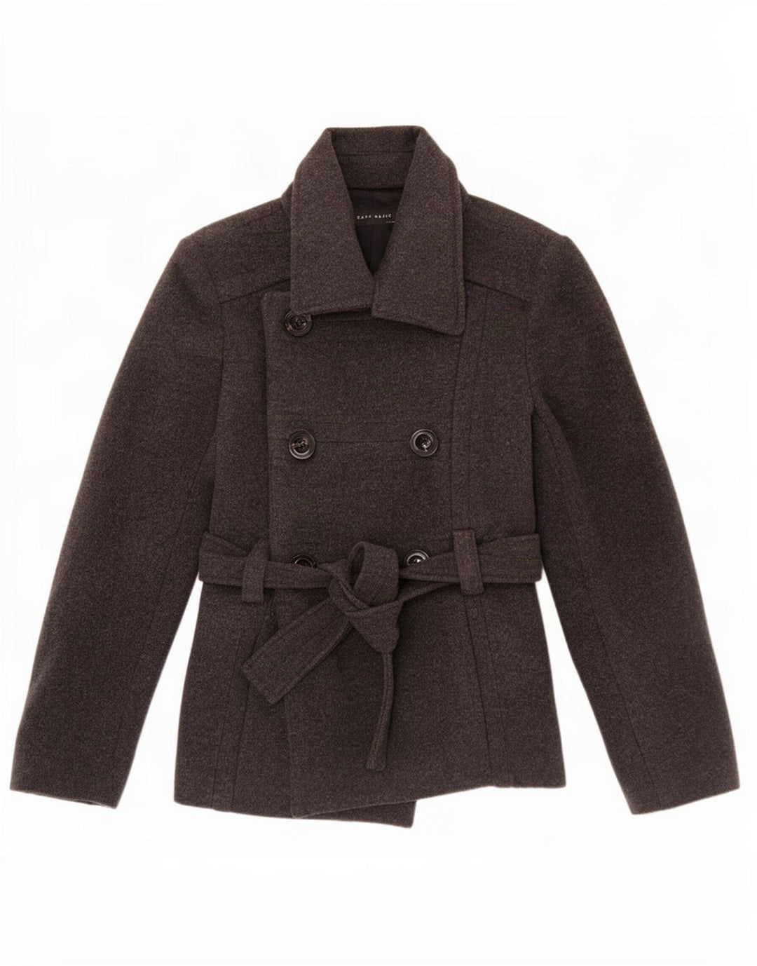 Zara Damen Pea Coat UK 12 Mittelgraue Wolle