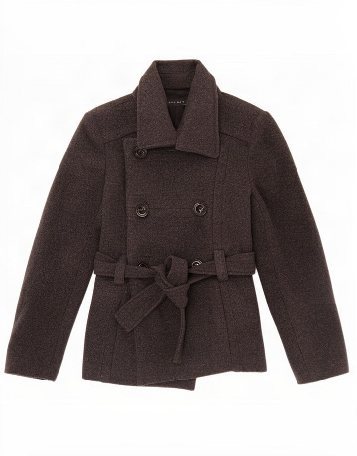 Zara Damen Pea Coat UK 12 Mittelgraue Wolle