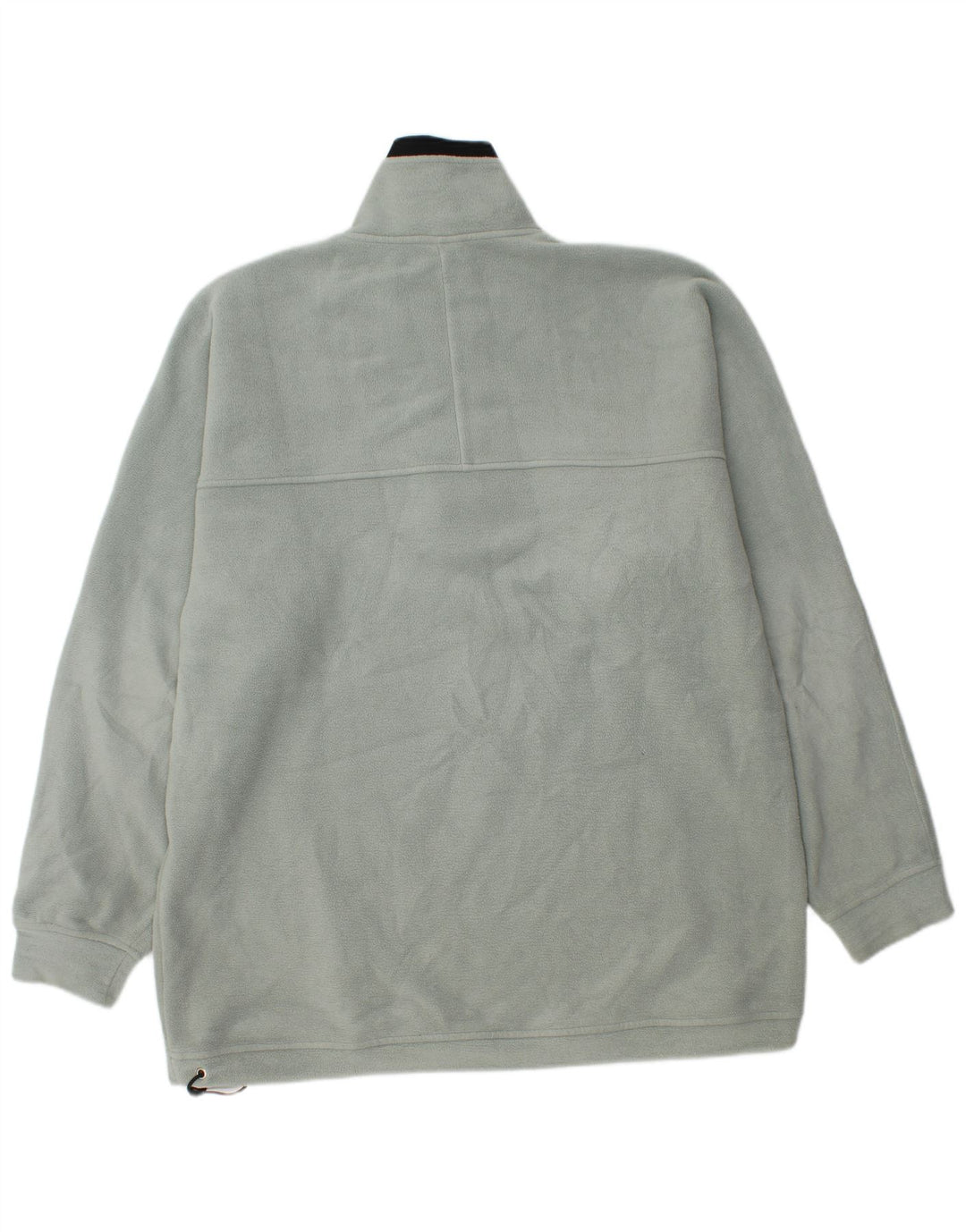Asics Herren-Fleecepullover mit Reißverschluss am Hals, groß, grün, Farbblock