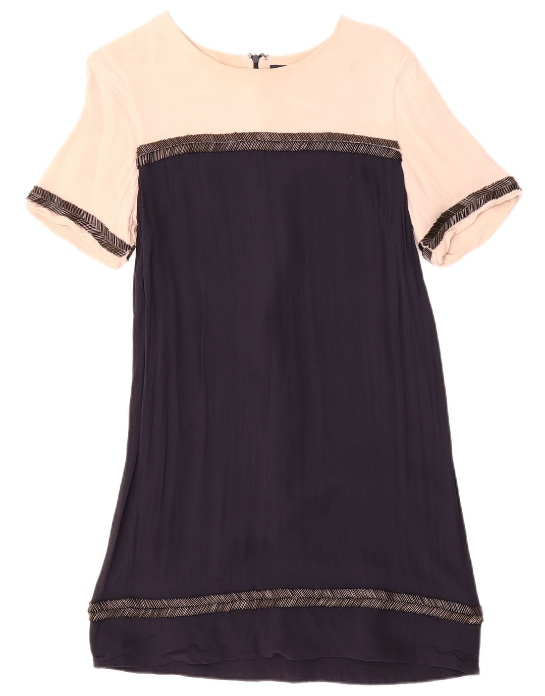 French Connection Damen-Etuikleid, Größe 44, Marineblau, Farbblock