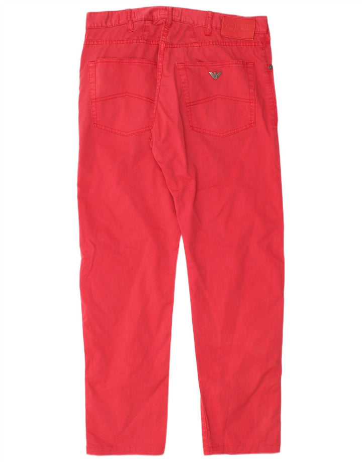 Armani Herren-Jeans mit normaler Passform, gerade Passform, W33, L29, rote Baumwolle