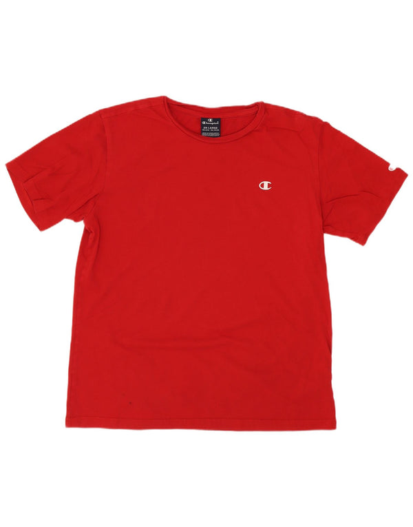 Champion T-Shirt für Jungen, 15–16 Jahre, 2XL, rote Baumwolle
