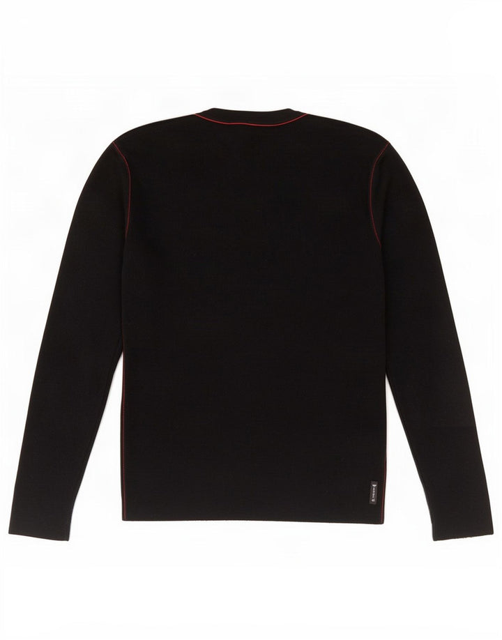 Armani Jeans Herren-Pullover mit V-Ausschnitt, mittelschwarze Wolle