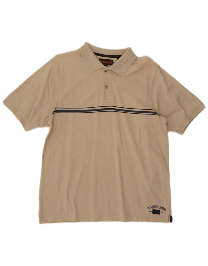 TIMBERLAND Herren-Poloshirt, mittelbeige, gestreift, Baumwolle