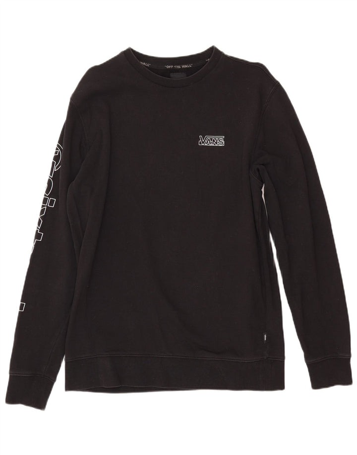 VANS Herren Grafik-Sweatshirt-Pullover aus mittelschwarzer Baumwolle