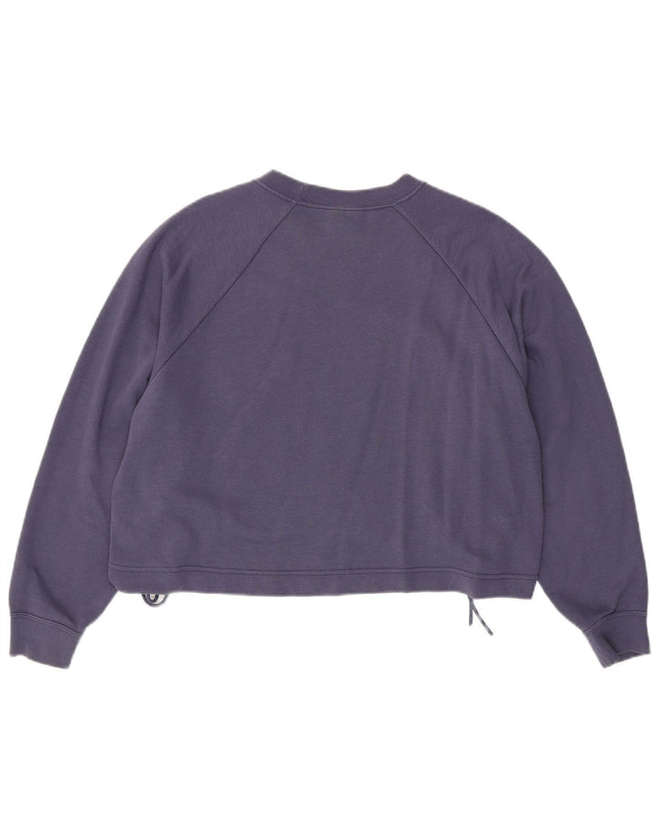 Nike Womens Crop Oversized Sweatshirt Pullover UK 14 Mittellila Baumwolle