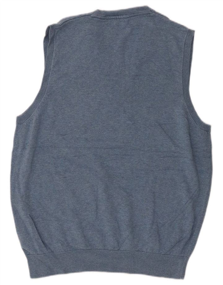 Marks & Spencer Herren-Weste, Tanktop, groß, aus blauer Baumwolle