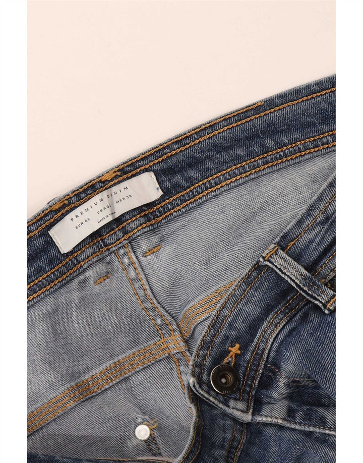 Zara Herren Distressed Slim Jeans EU 42 Large W32 L26 Blau