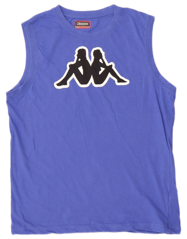 Kappa Womens Graphic Vest Top UK 16 Large Blaue Baumwolle