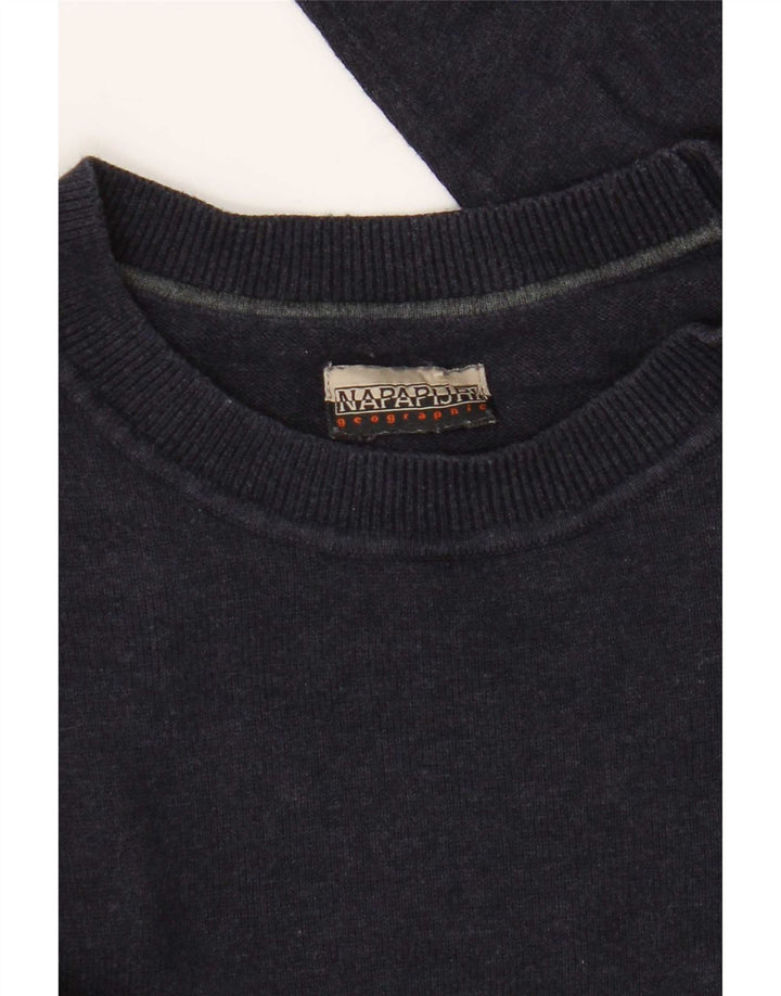 Napapijri Herren-Pullover mit normaler Passform und Rundhalsausschnitt, Mittelmarineblau