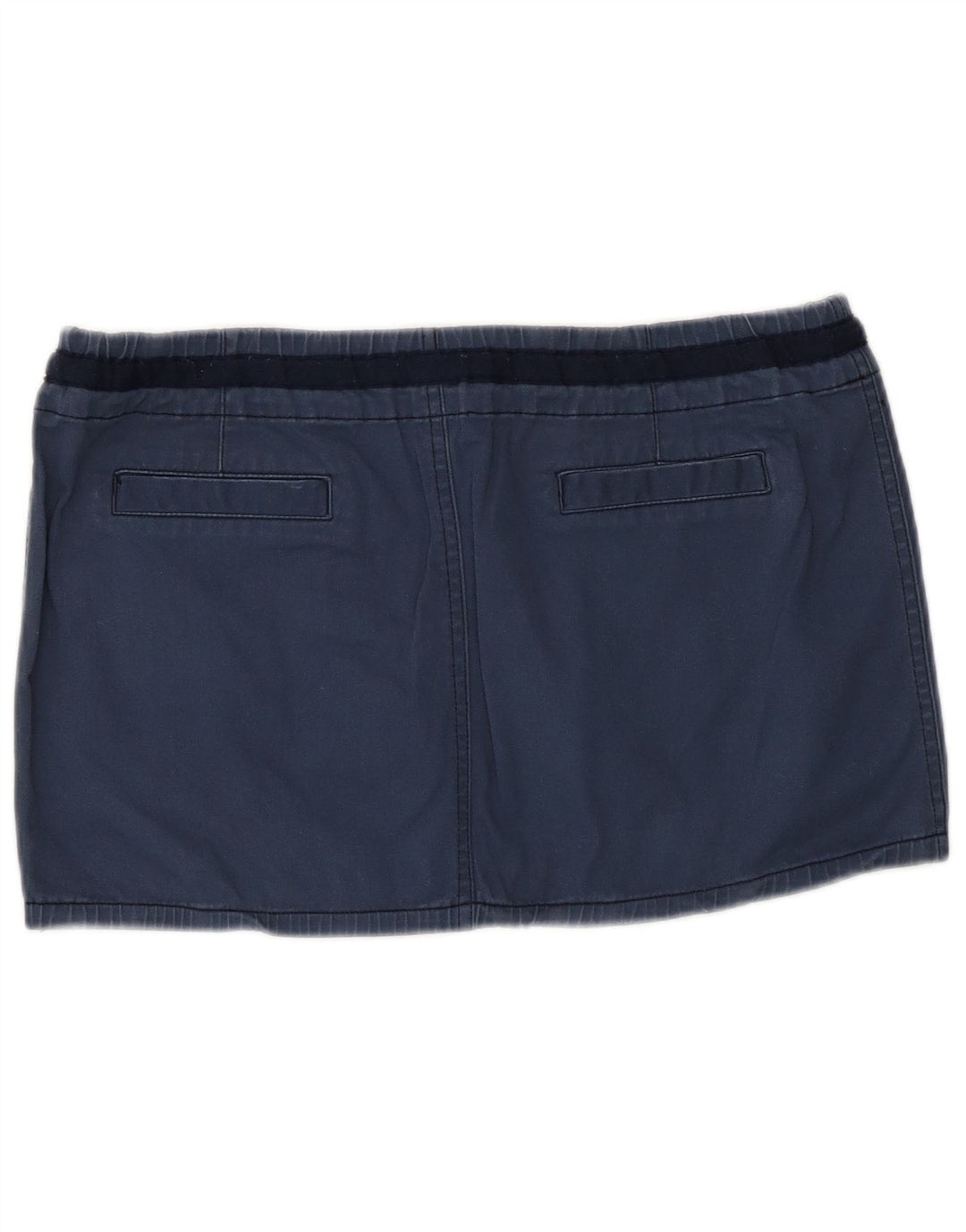 Benetton Damen Minirock IT 44 Medium W34 Marineblaue Baumwolle