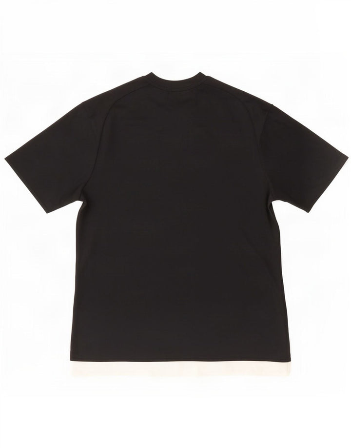 Adidas Herren Climalite T-Shirt Top Large Schwarz Colourblock Polyester