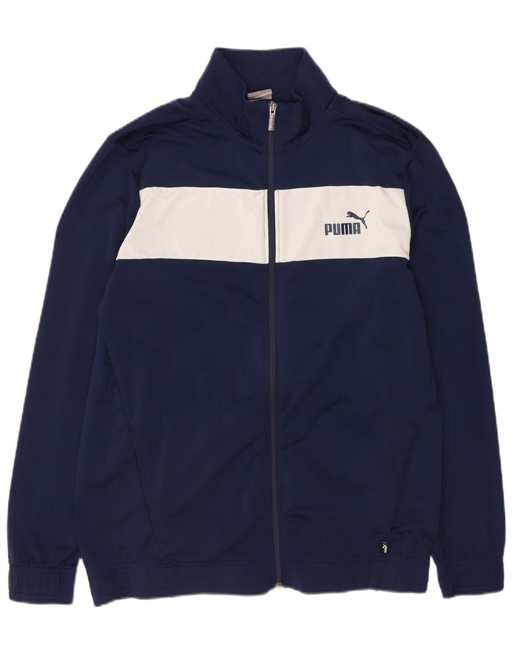 Puma Herren-Trainingsanzug-Top-Jacke, groß, Marineblau, Farbblock