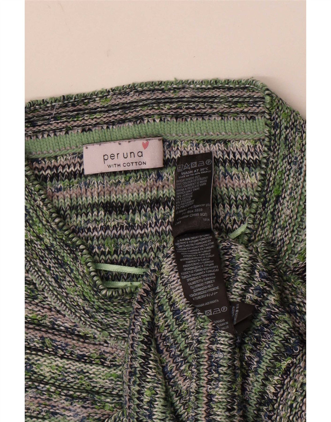 Marks & Spencer Damen Per Una Crop Cardigan Pullover UK 14 Large Blau