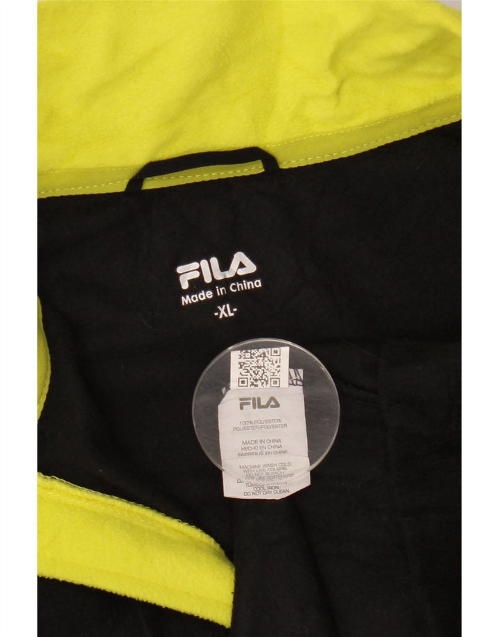 FILA Herren-Fleecepullover mit Reißverschluss, XL, Schwarz, Polyester