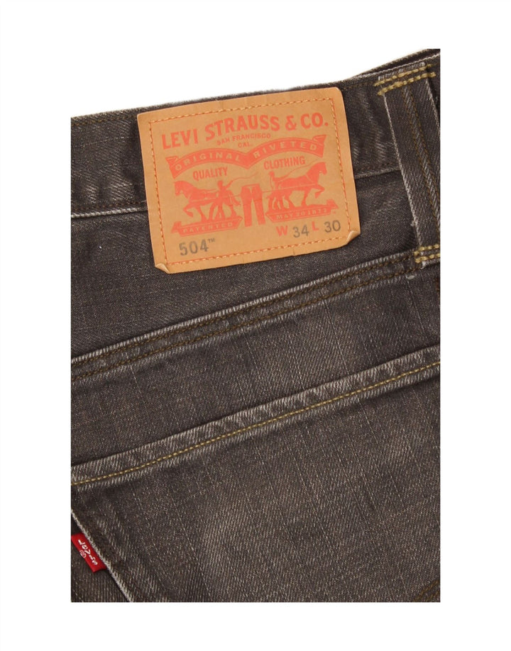 Levi's Herren 504 verkürzte Jeans W34 L26 Grau