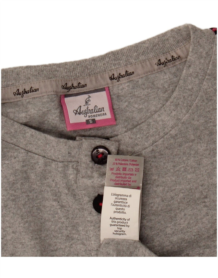 AUSTRALIAN L'ALPINA Damen Grafik-Top Langarm UK 10 Small Grau