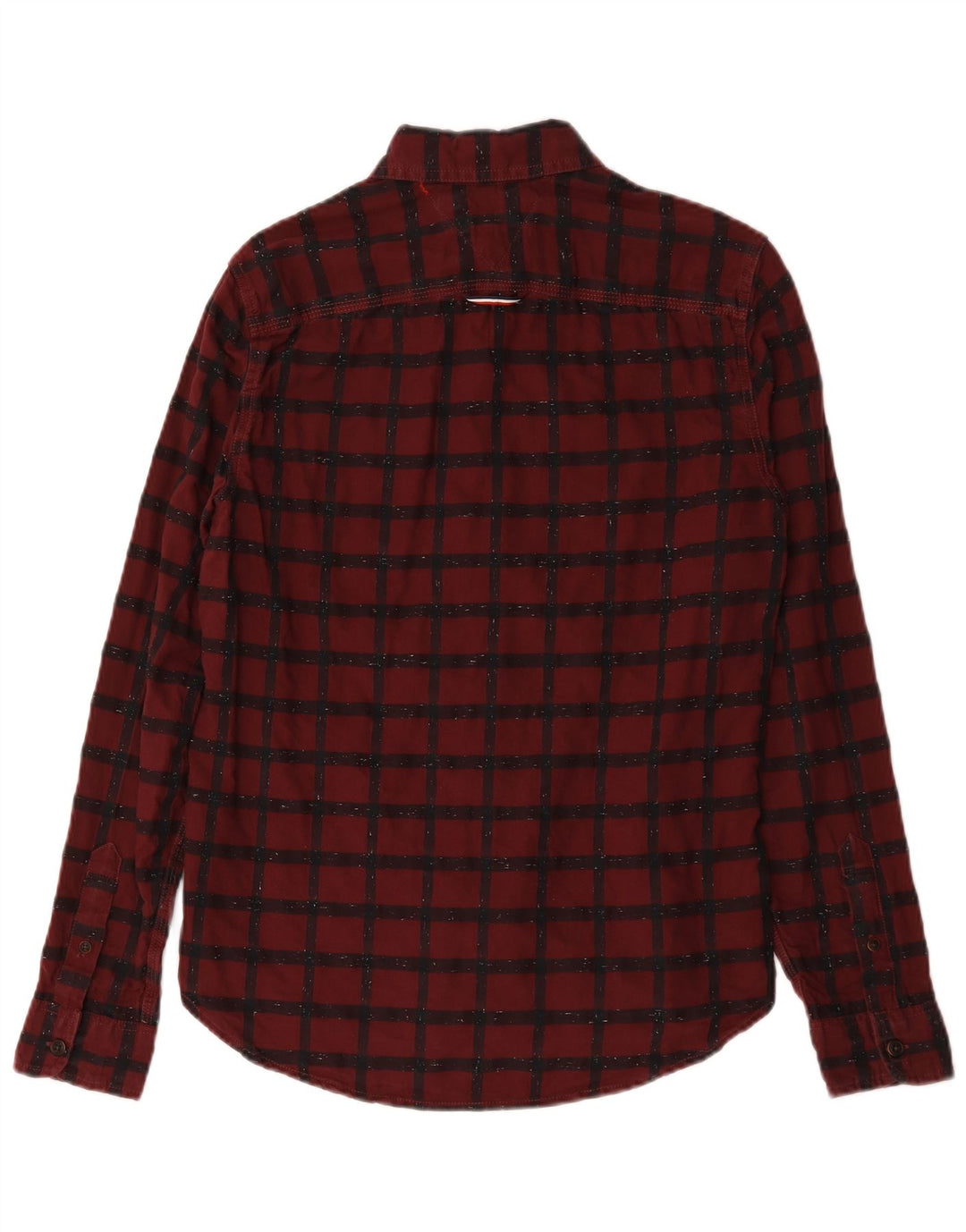 Tommy Hilfiger Herren-Flanellhemd, klein, Burgunderrot, kariert, Baumwolle