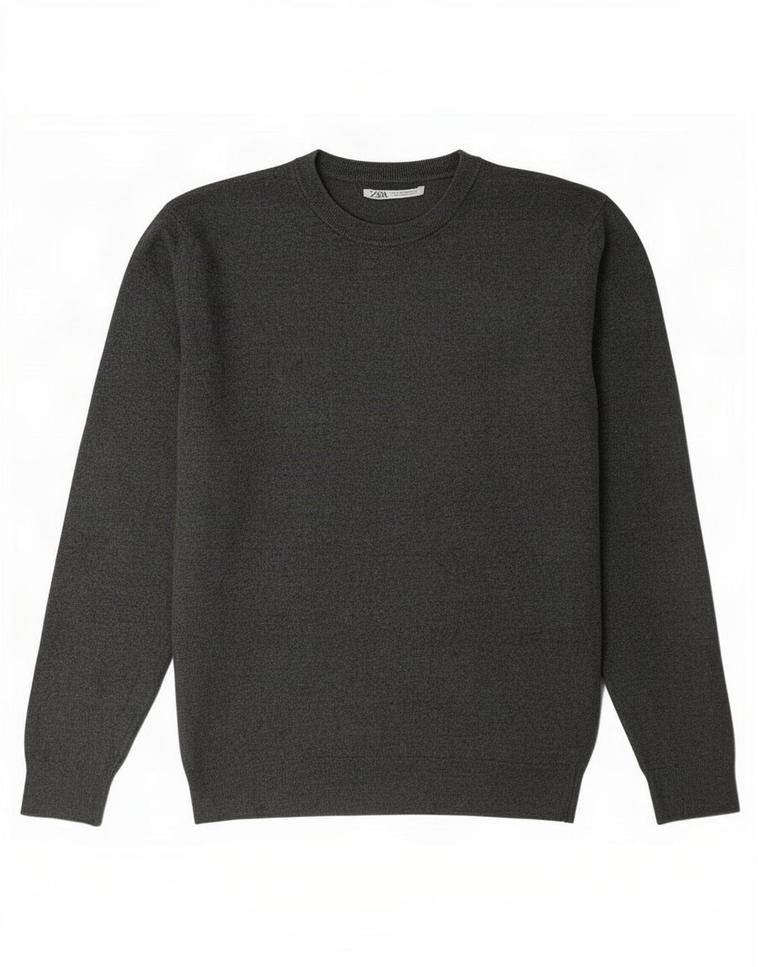 Zara Herren-Pullover mit Rundhalsausschnitt, mittelgrau