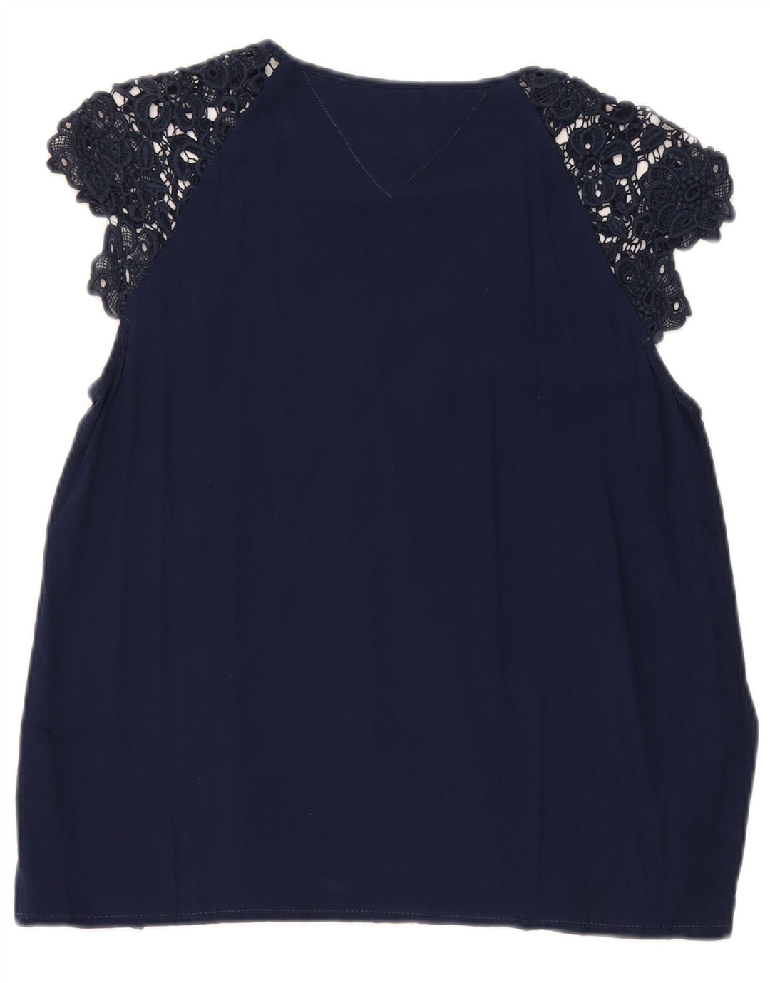 Tommy Hilfiger Damen Bluse Top UK 10 Small Marineblau Viskose