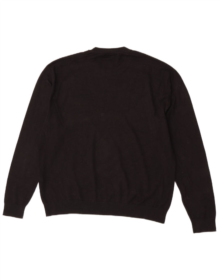 Zara Herren-Pullover mit Rundhalsausschnitt, mittlere schwarze Viskose