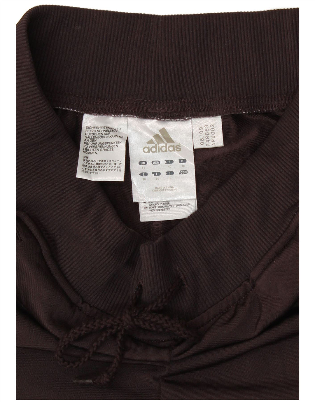 Adidas Damen Trainingshose UK 12 Mittelbraunes Polyester