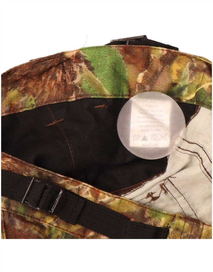 VINTAGE Gerade Herren-Cargohose, Größe M, W32, L31, Khaki, Blumenmuster, Polyester