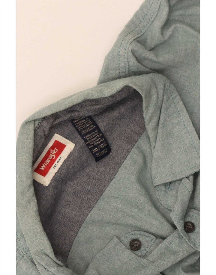 Wrangler Herren Kurzarmhemd 3XL Grüne Baumwolle