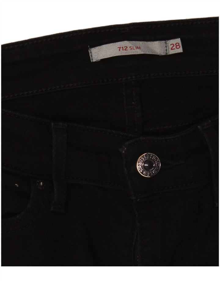 Levi's Damen 712 Slim Jeans W28 L28 Schwarz
