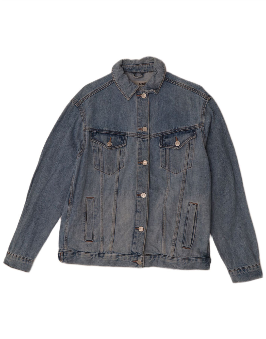 Topshop Damen-Jeansjacke in Übergröße, Gr. 10, Größe S, Blau, Baumwolle