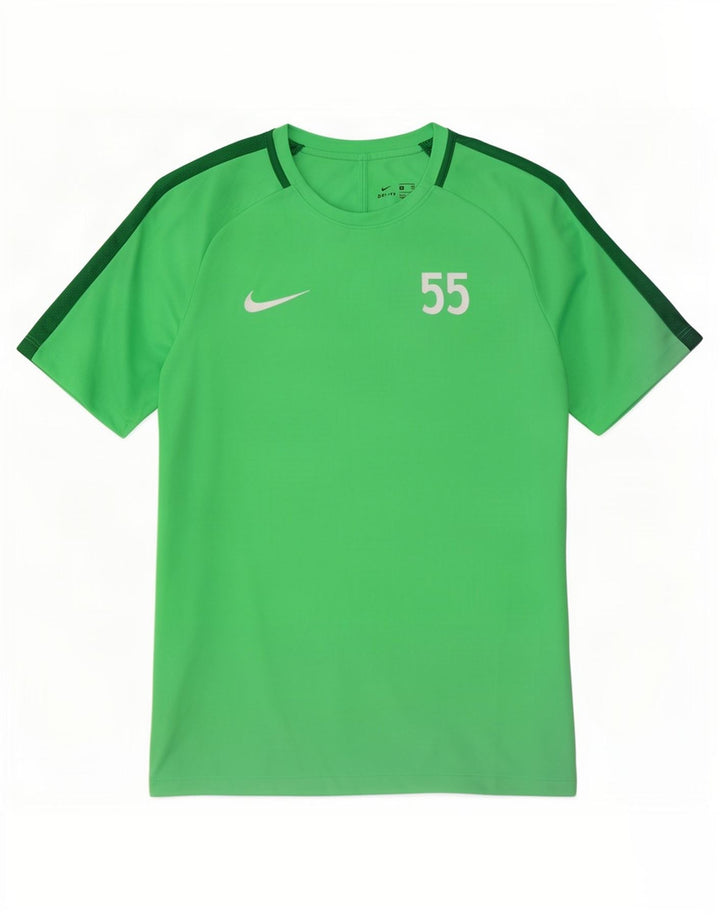 Nike Herren Dri Fit Grafik-T-Shirt-Oberteil Mittelgrünes Farbblock-Polyester