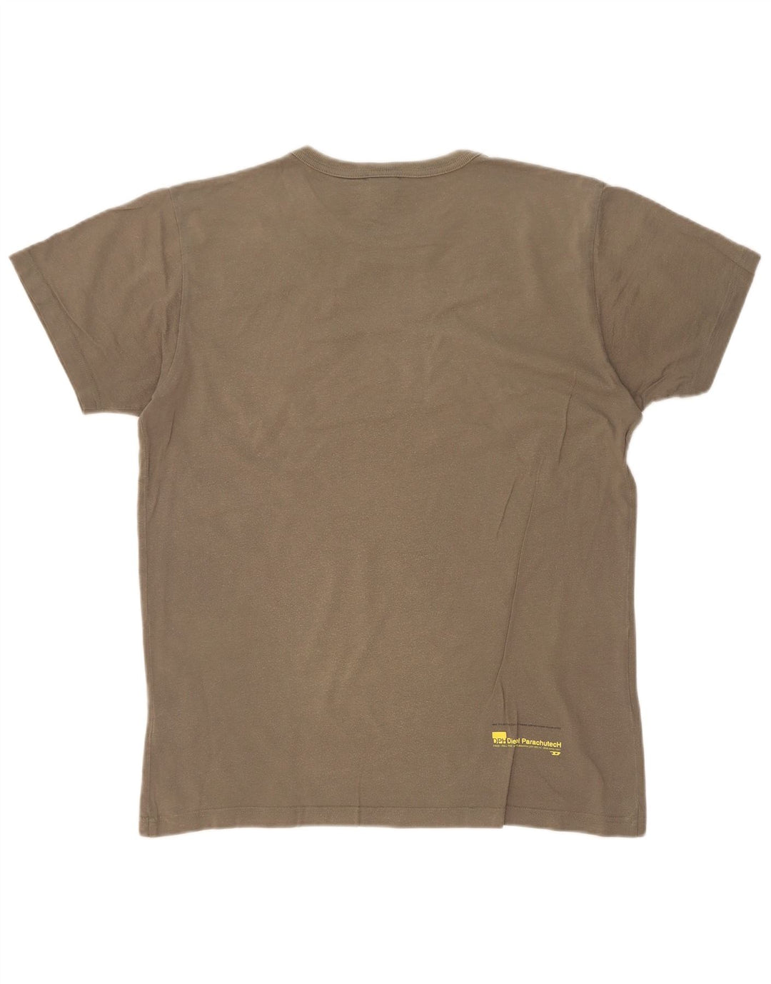 Diesel Herren Grafik-T-Shirt-Oberteil aus mittlerer Khaki-Farbblock-Baumwolle