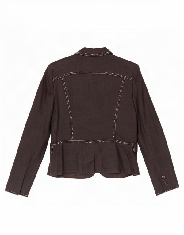 Zara Damen 2-Knopf-Blazerjacke EU 40 Medium Black Ramie