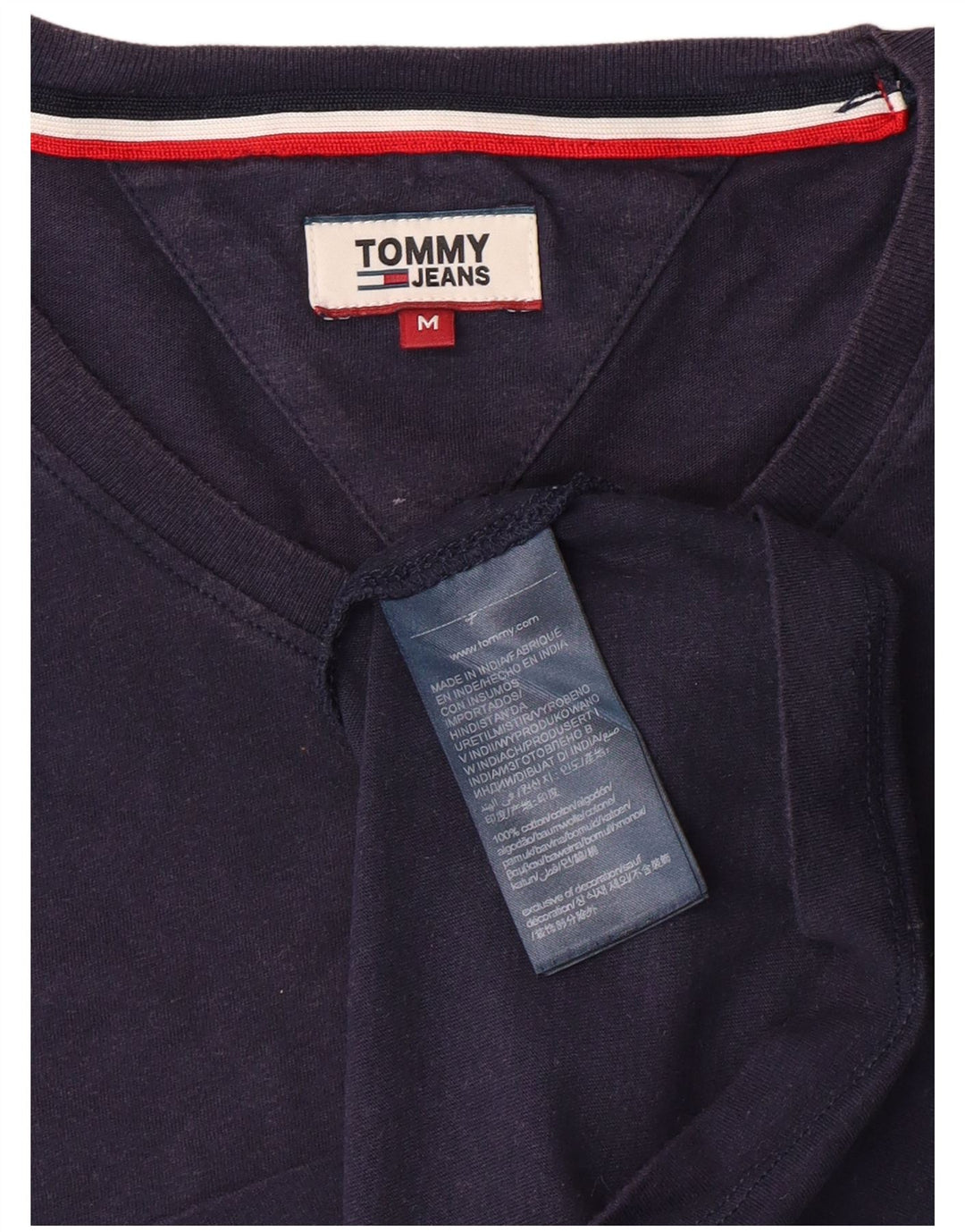 Tommy Hilfiger Damen-T-Shirt-Oberteil aus Baumwolle in mittlerem Marineblau