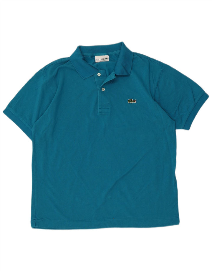 Lacoste Herren-Poloshirt mit klassischer Passform, Größe 4, mittelblaue Baumwolle